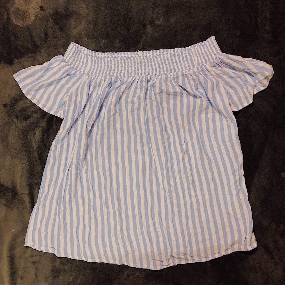 Off the shoulder stripped blouse